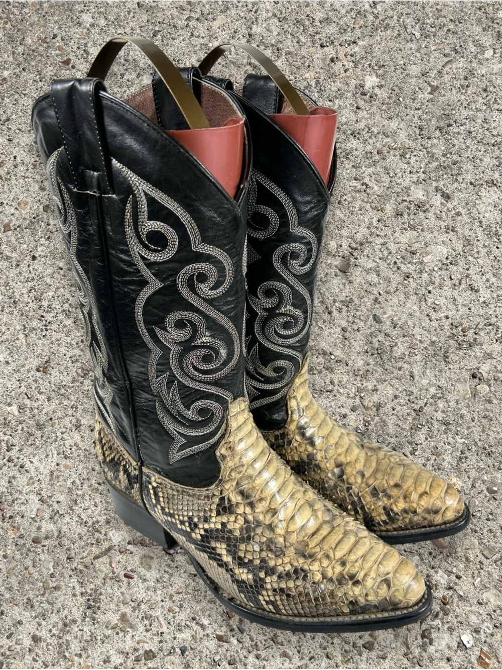 REYME vintage 90s Python skin western boots